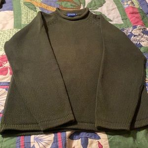 J Crew heavy cotton sweater with rolled collar
